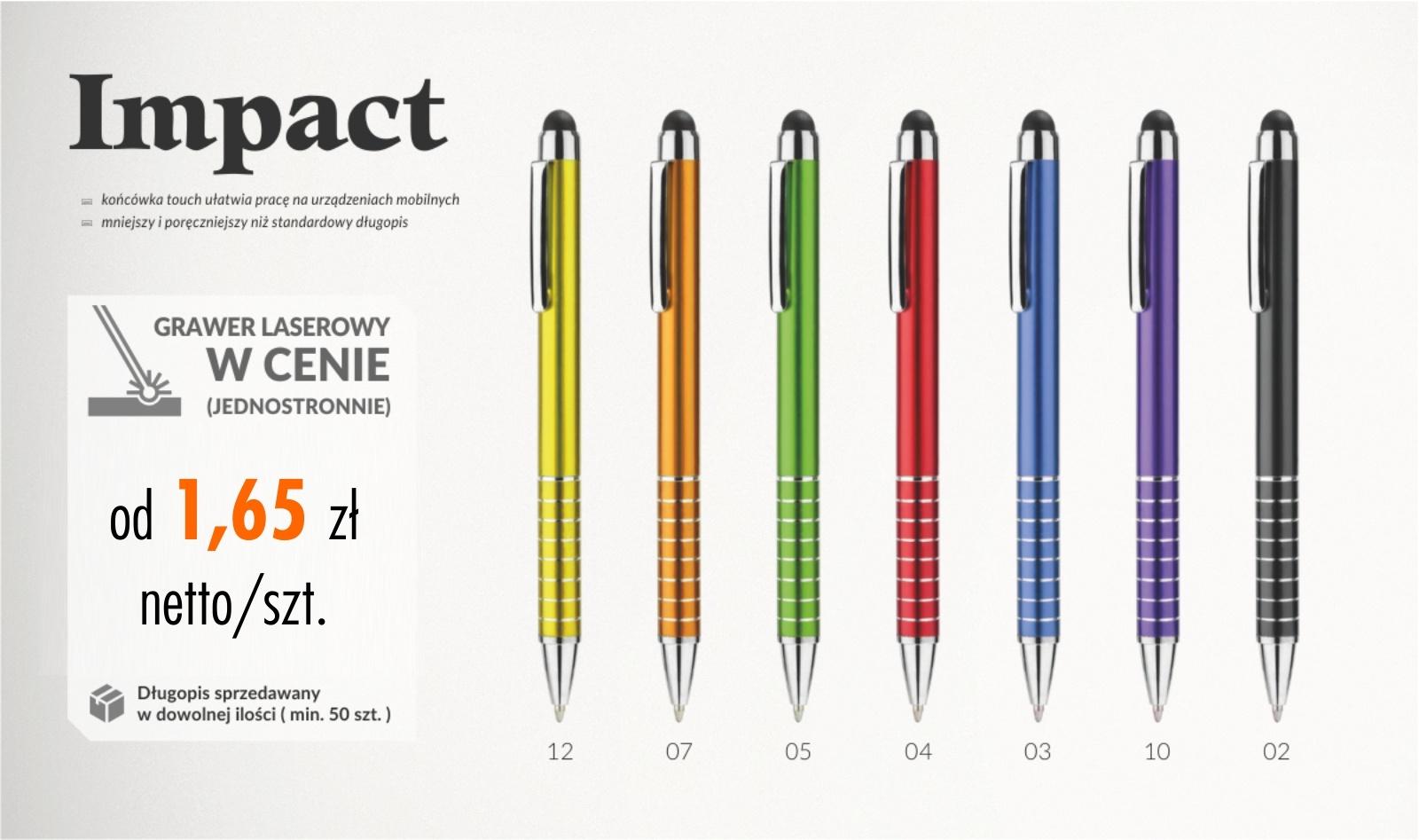 3 impact - Długopisy z grawerem