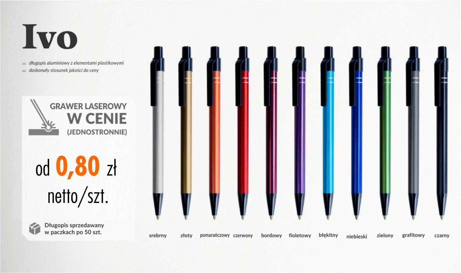 8 ivo - Długopisy z grawerem