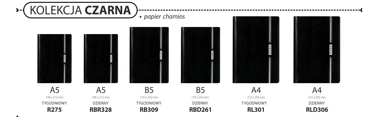 kolekcja czarna - Kalendarze książkowe 2025